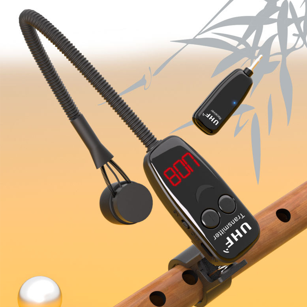 Musical Instrument Flute - UHF Kablosuz Enstrüman Mikrofon Klipsi Kablosuz