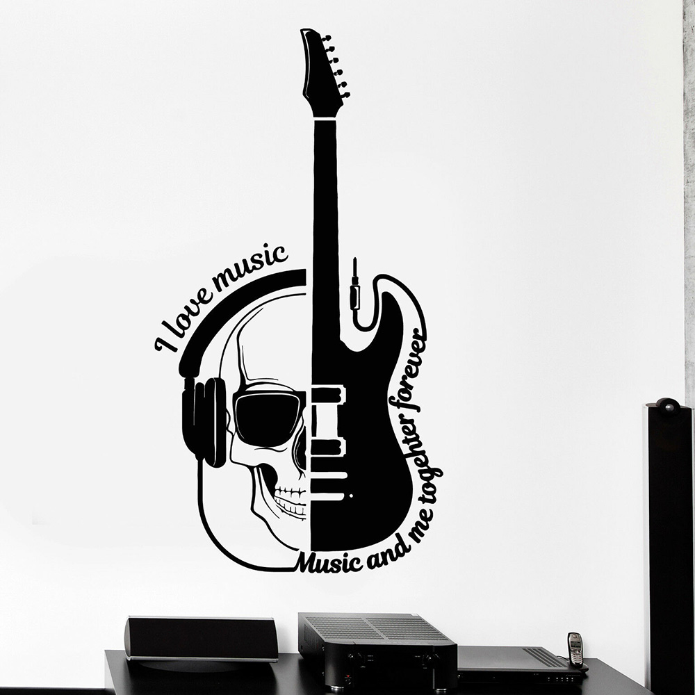 Musical Instrument Quotes - Vinil duvar çıkartması müzik notlar Rock