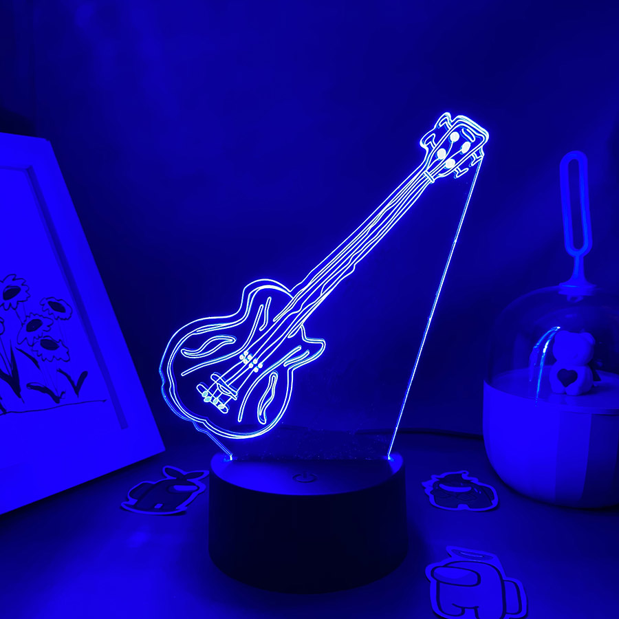 Gitar 3D İllüzyon LED Gece Lam - Musical Instrument No Touch incelemesi ve fiyatı